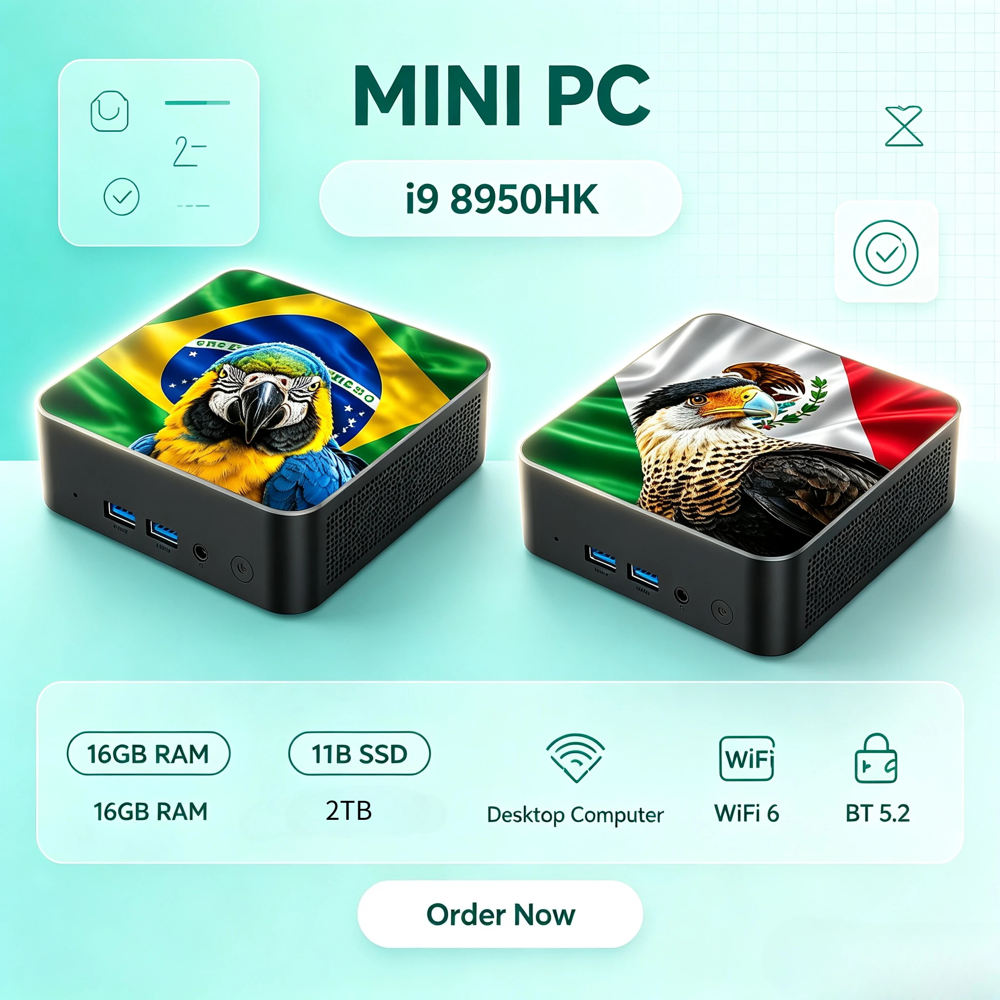 Pc Gaming Usa - Mini PC Core i9-8950HK 16GB RAM
