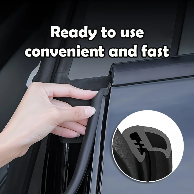 2M Car Door Edge Rubber Weatherstrip B Pillar Sealing Strips Noise Windproof Protection For Auto Door Trunk Sealant Accessories