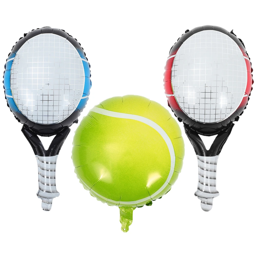 1 set Tennis Racket Balloons Aluminum Foil Party Decorations Birthday Wedding Celebrations Inflatable Supplies Creative Design