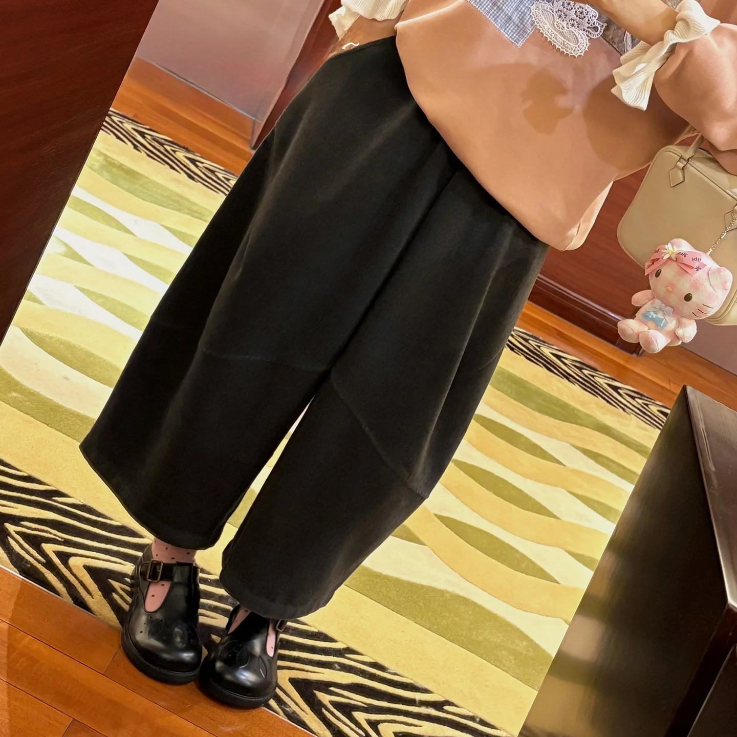 

Мягкие шерстяные брюки-бананы с 3D-кроем, узким силуэтом и прямым кроем, повседневные брюки-баллоны с завышенной талией для женщин