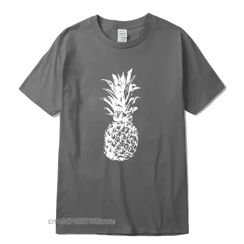 Cool Men Fashion Casual Top Quality 100% Cotton Loose Pineapple Printed T Shirt Casual Loose Cool Men T Shirt For Men