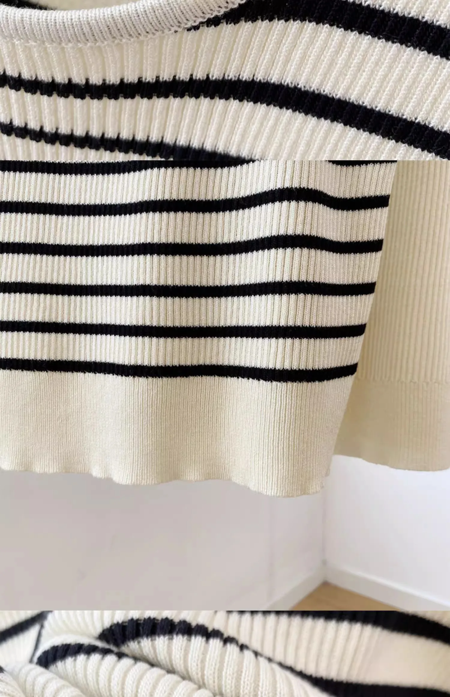 เสื้อกั๊กไหมพรมถักสำหรับผู้หญิงแบบใหม่ แขนกุด คอกลม ลายทาง เสื้อกั๊กไหมพรมถัก เสื้อผู้หญิง เสื้อนอก เสื้อสเวตเตอร์ เสื้อสเวตเตอร์ผู้หญิง Q2211