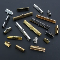 50pcs Cove Clasps Cord End Caps String Ribbon Leather Clip DIY Jewelry Making Supplies for Necklace Bracelet Connector Findings