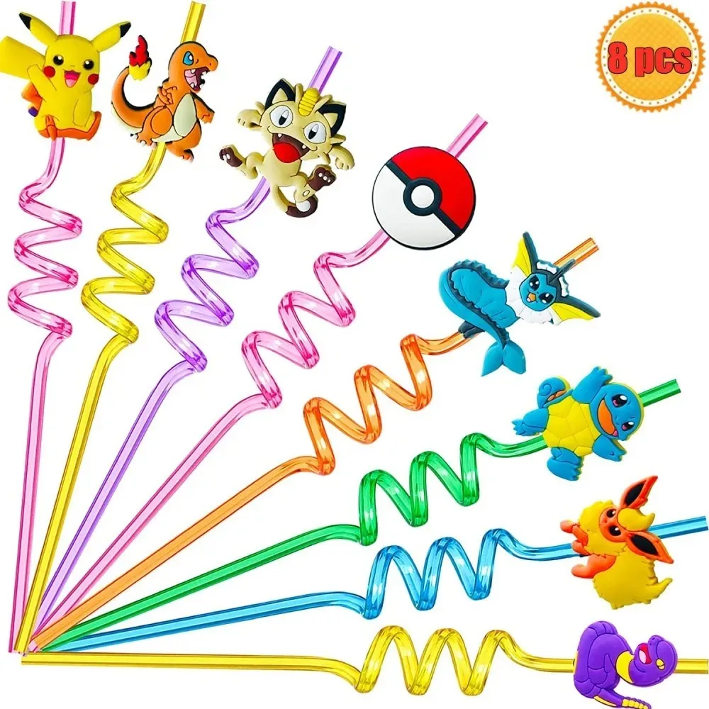 Pokemon Birthday Party Decor Pikachu Disposable Tableware Plate Set Balloons Gift Bags Straws Stickers Baby Shower Kids Toy Gift