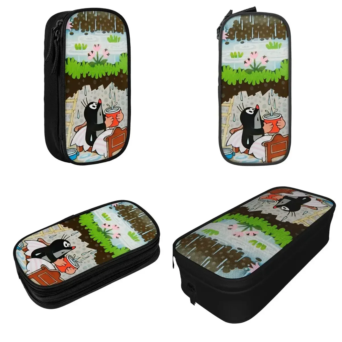 

The Little Mole Raining Pencil Case Anime Pencil Pouch Pen for Girls Boys Big Capacity Bag School Supplies Gift Stationery