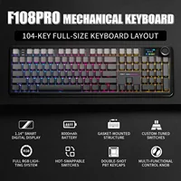 Teclado mecánico AULA F108 PRO/F108, diseño personalizado de 100%, retroiluminación RGB, inalámbrico, Bluetooth, interruptor Hifi, teclado para juegos