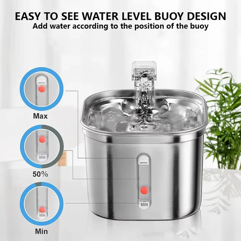 304 Stainless Steel Modern Solid Intelligent Automatic Circulation Pet Water Dispenser Feeder Cat Water Bowl Fountain