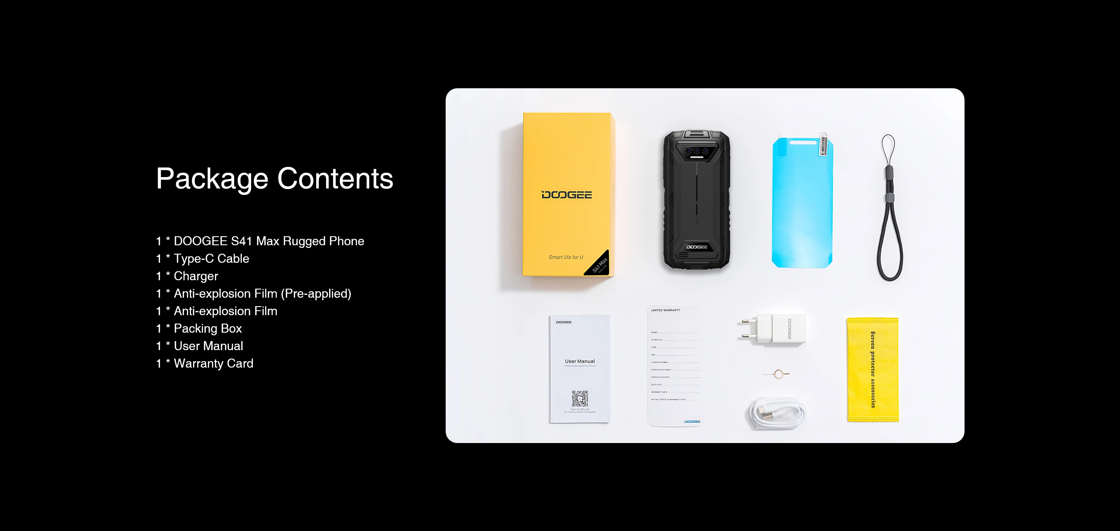 Global version DOOGEE S41 Max Rugged Phone Helio G99 13MP AI Triple Camera 16GB(6GB+10GB)+256GB 6300mAh 4G Android 13 Smartphone