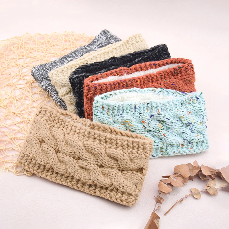 Winter Warmer Knitted Headband Women Fashion Crochet Turban Multicolor Wide Stretch Hairband Headwrap Ladies Hair Accessories