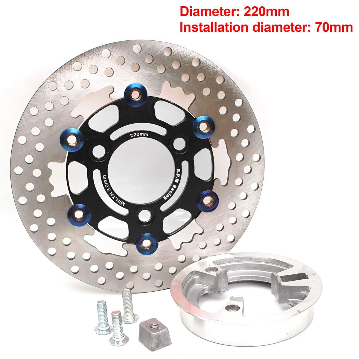 Motorcycle 110mm Rear Drum Disc Brake 70mm Hole Conversion Ring for Yamaha Aerox Nitro BWS Honda Dio Disc Electric Scooter Moped