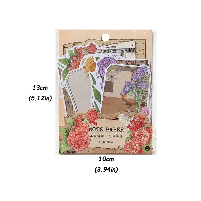 Mr. Paper – papier décoratif Vintage, 4 styles, 30 pièces/sac, pour Message fleur, belle plante Rose, matériel pour compte à main, carte