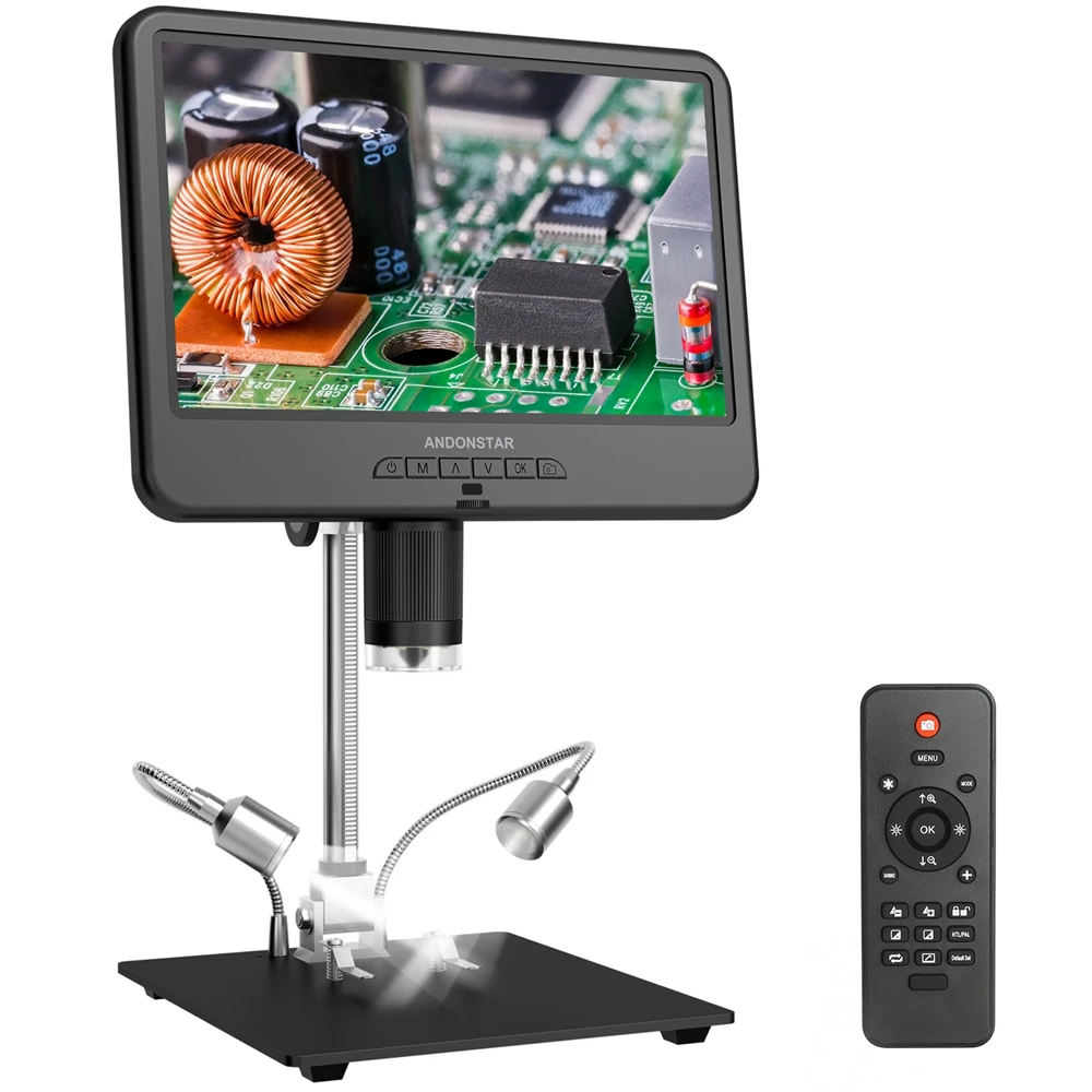 

Andonstar 10.1'' IPS LCD AD210 Digital Microscope Upgraded 12.6'' Metal Stand for PCB Soldering Electronics Phone Repair Tools