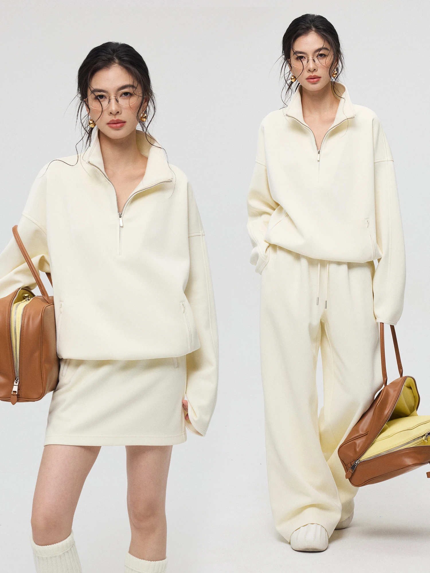 

Спортивный костюм ZzZHANG: удобные свободные брюки и юбка-шорты для женщин, повседневный спортивный комплект, весенняя коллекция