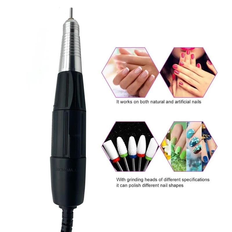 Forte 210 120ls cabo de broca elétrica do prego caneta broca dental máquina 2.35mm máquina manicure handpiece equipamentos ferramentas pedicure