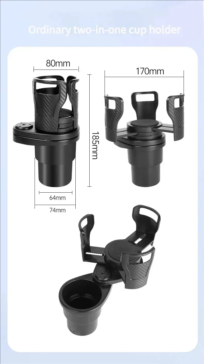 Multifunktionaler Drehbarer Auto-Getränkehalter Verstellbare Flaschenhalterung Auto-Getränkeorganizer Aufbewahrungshalterung Wasserbecher – Detail 15