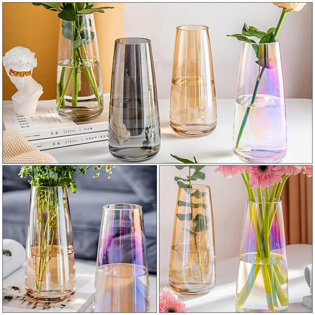 

Electroplated Glass Vase Household Ornament for Flowers Plants Bedroom Living Room Decorative Flower Vessel