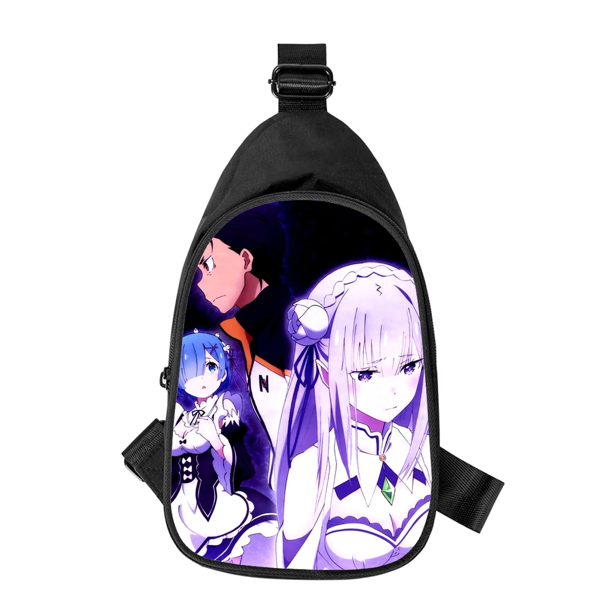 Sac de poitrine imprimé anime Re ontariRem Emilia pour hommes et femmes, sac à bandoulière alertes onale, sac de taille d'école pour mari, sac de poitrine masculin, nouveau