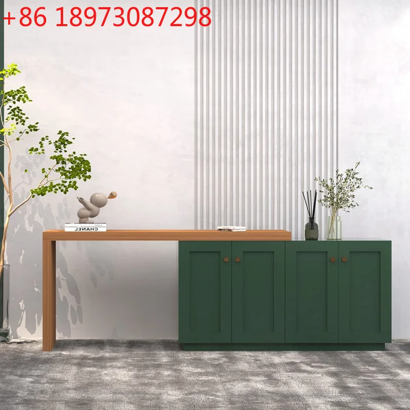 

Modern simple paint dresser retractable TV cabinet desk integrated