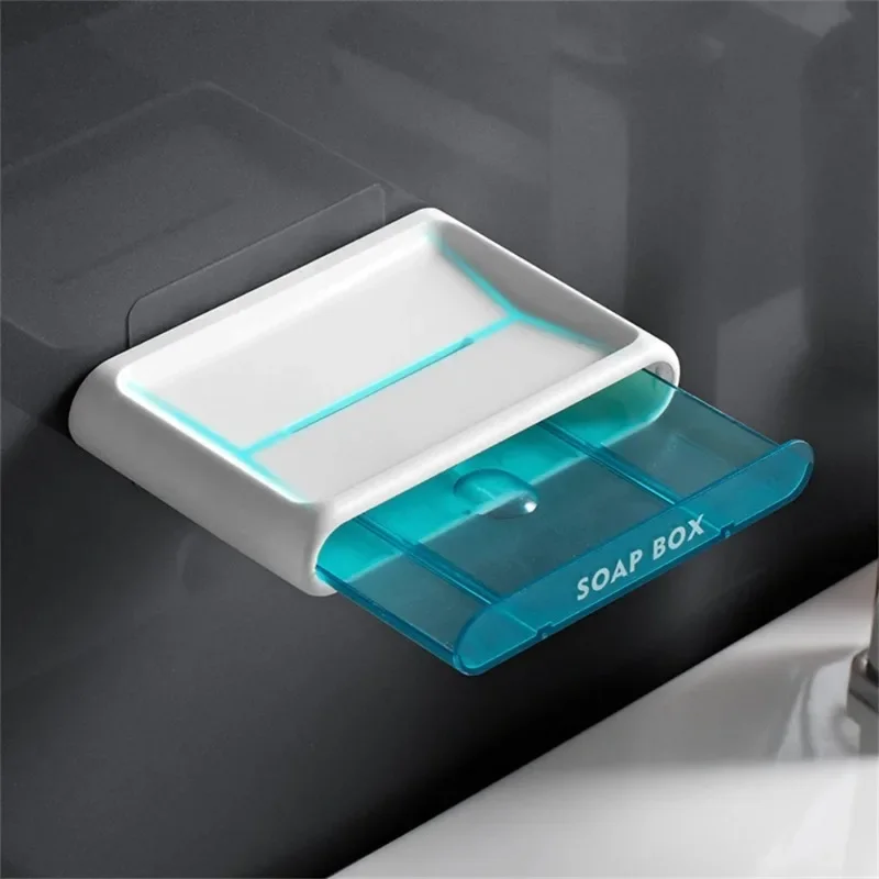 Storage Rack Wall Mounted Double Layer Suction Cup Household Strong Suction Bathroom Supplies Drain Soap Sponge Holder Kitchen