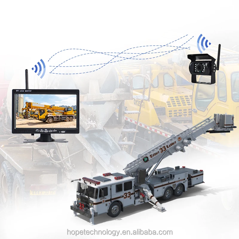 7인치 디지털 무선 방수 송수신기 무선 모니터 후방 카메라 모니터용