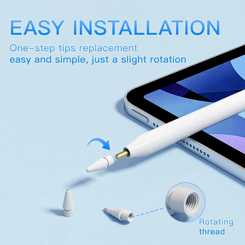 6/1PCS For Apple Pencil 1st/2nd Gen Universal Stylus Pen Tips No Wear Out Upgraded Replacement Nibs For iPad Pencil Stylus Tips