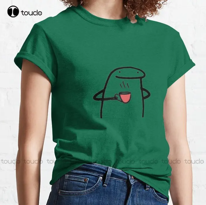 Coffee Flork Classic T-Shirt White Shirts For Men Custom Aldult Teen Unisex Digital Printing Tee Shirts Custom Gift Xs-5Xl