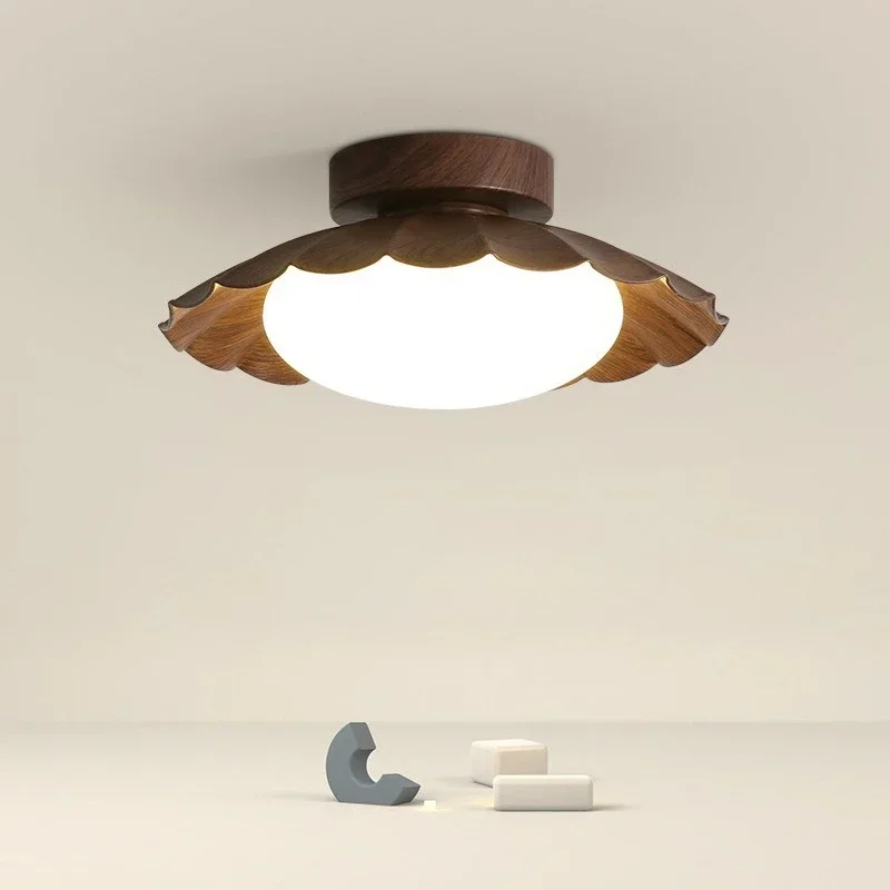 CHAO 6 Modern Nordic Retro Corridor Corridor Light Wardrobe Entrance Foyer Antique Walnut Wood Grain Balcony Ceiling Light