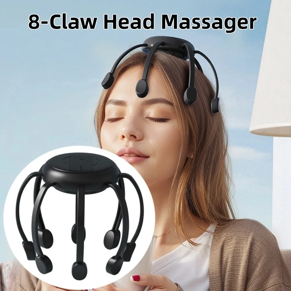 

Электрический массажер для головы с восемью когтями, автоматический интеллектуальный массажер для головы, высокочастотный вибрационный массажер для кожи головы типа C