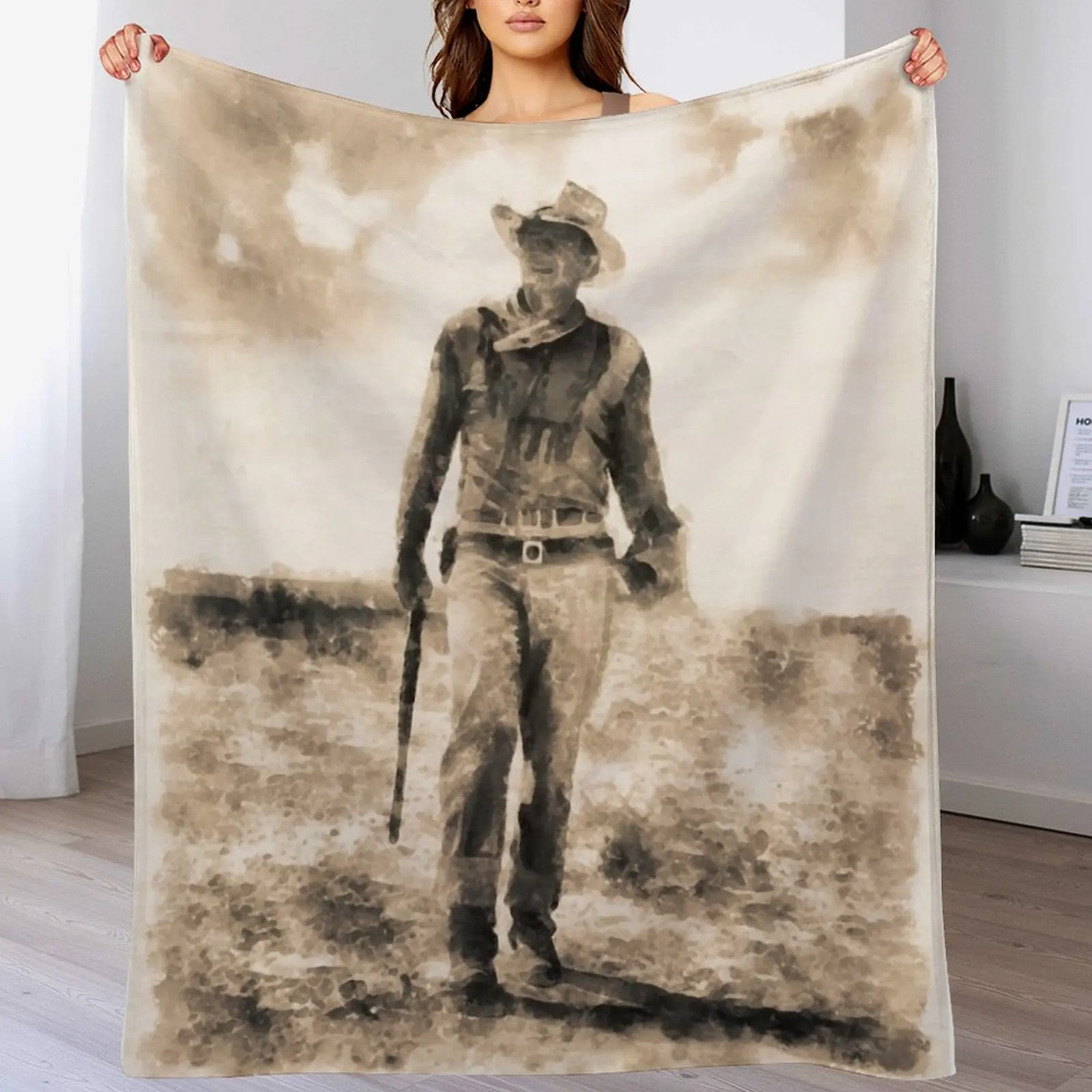 

John Wayne Throw Blanket Cozy Microfiber Throw Blanket for Home Bedroom