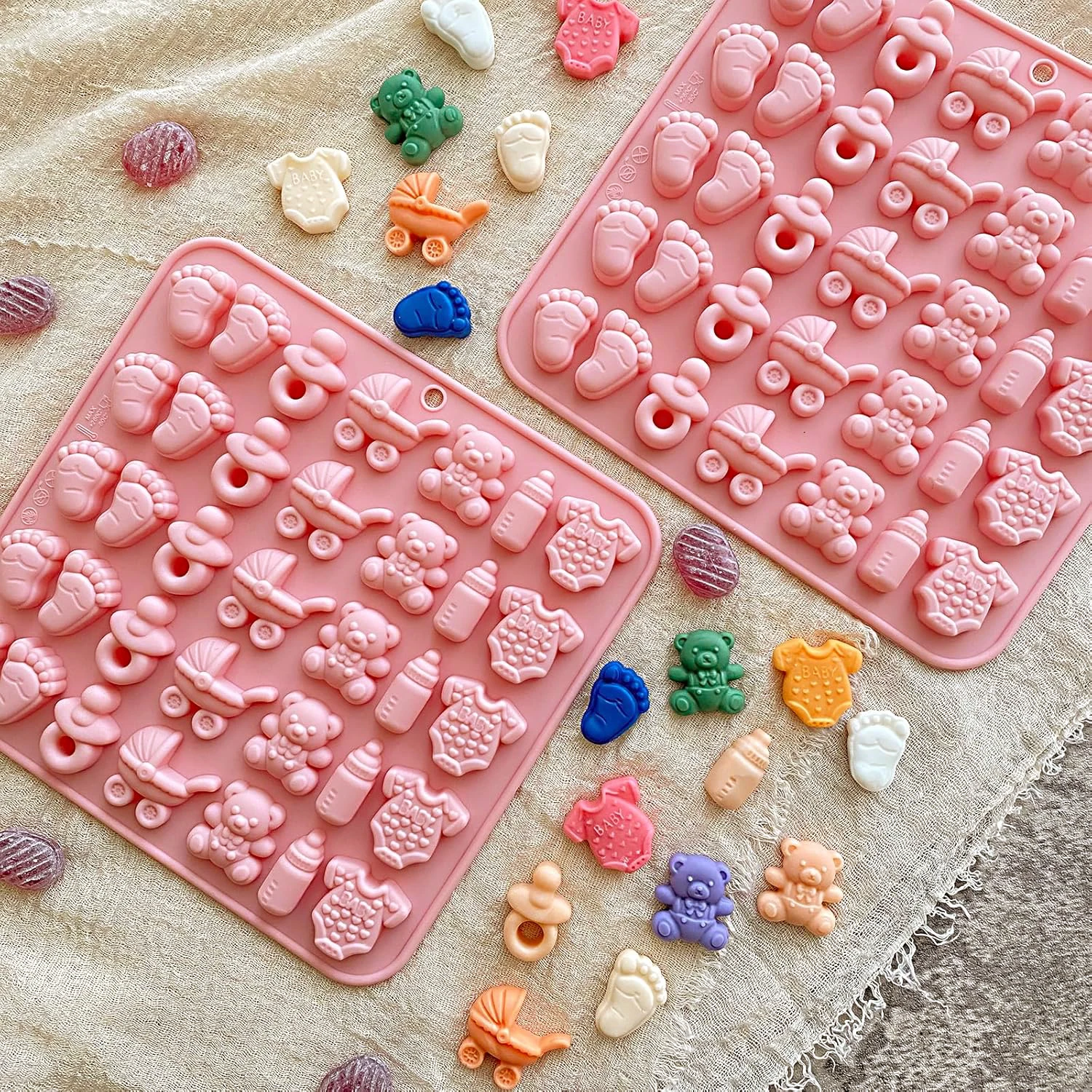 1pcs Cartoon Baby Silicone Mold Candy Soft Candy Making Mold Baking Cake Decoration Candy Chocolate Mold