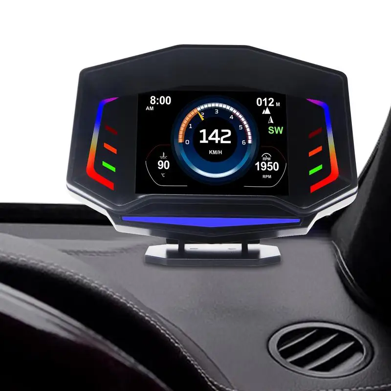 

Спидометр Hud Универсальный Автомобильный дисплей HUD на лобовое стекло универсальный дисплей на лобовое стекло для автомобиля Большой ЖК-дисплей HUD с оповещением об вождении