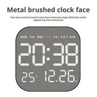 Mirror Brushed Finish Wall Clock Premium Feel Silent Wall Clock Table Alarm Clock Temp Display Bedroom Office Living Room Decor