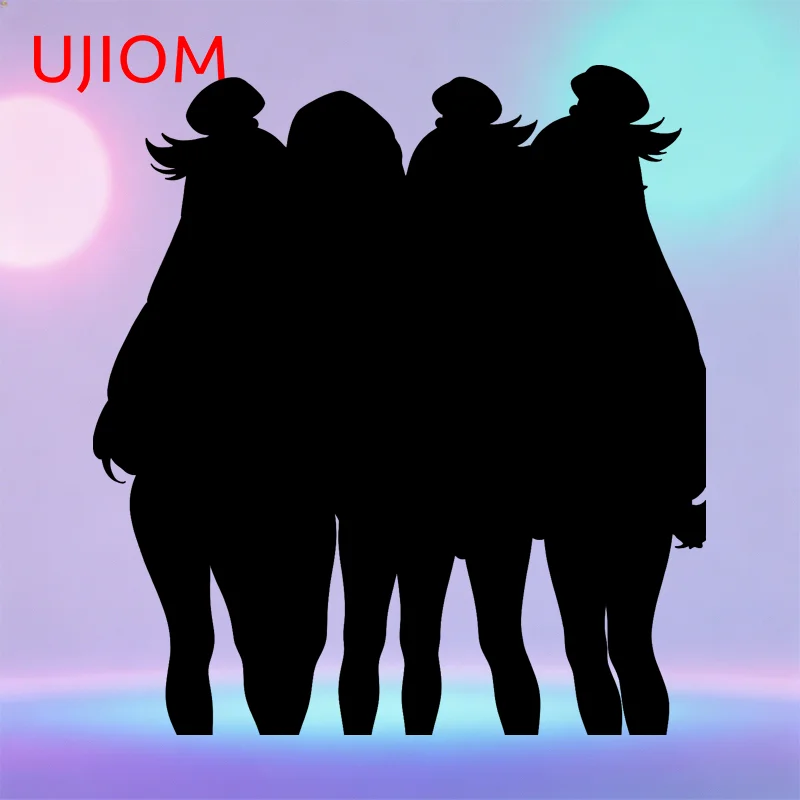UJIOM Multiple Girls Roxy Migurdia Wall Sticker Chibi Sunscreen Waterproof Vinyl Decal Bookcase Cupboard Home Decoration