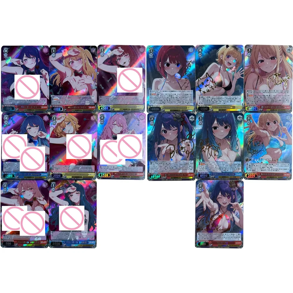 8 قطعة/المجموعة Waifu جمع بطاقة أنيمي OSHI NO KO Hoshino Ai Hoshino Rubii بطاقة توقيع التذهيب الانكسار حك بطاقة فلاش الهدايا