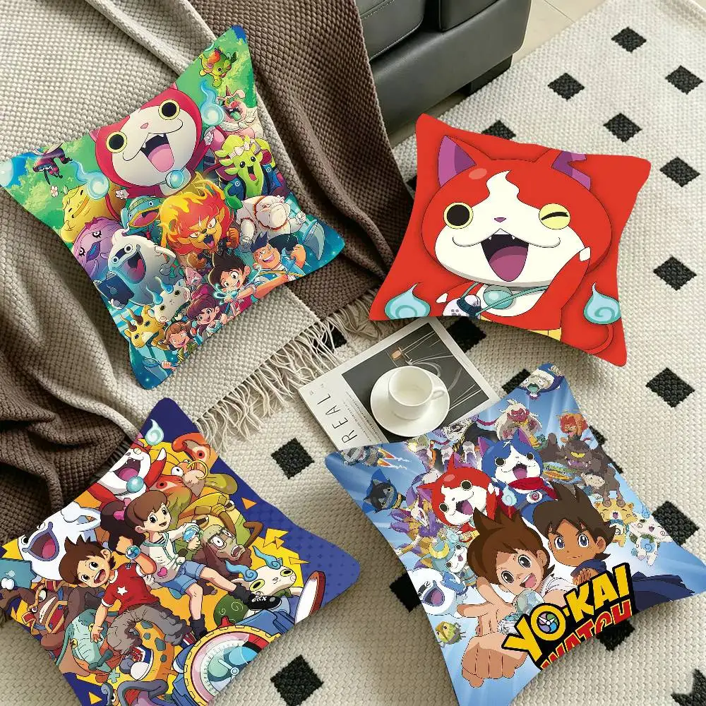 Anime Y-Yo-kai Watch Pillow Case Fashion Square Pillowcase Bedroom Sofa Room Ins Decoration Leisure
