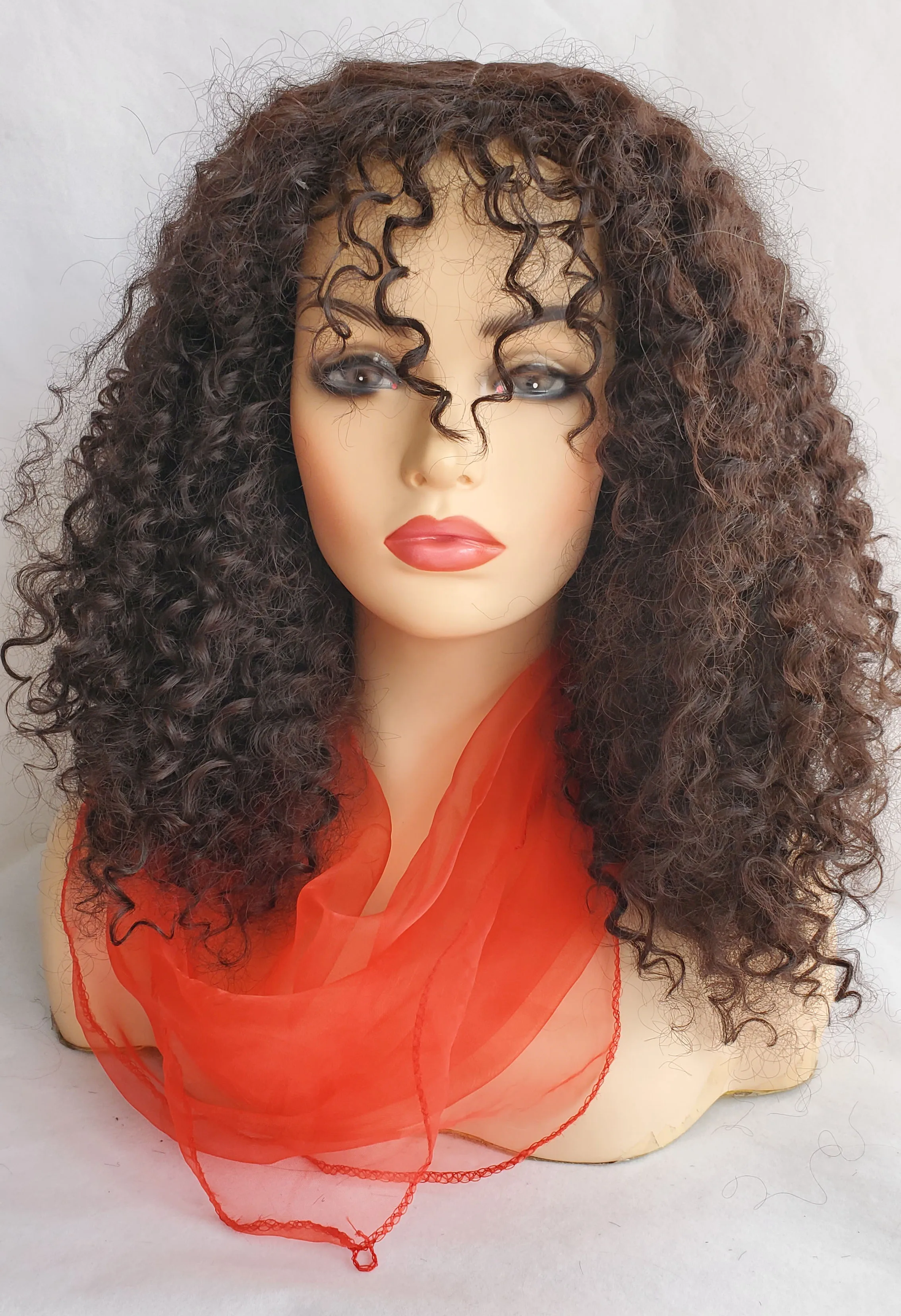 

100% synthetic Hair Wig Natural curly Pixie Cut Capless Wig For Women Full Machine Made Wig Medium Auburn Costume Wig