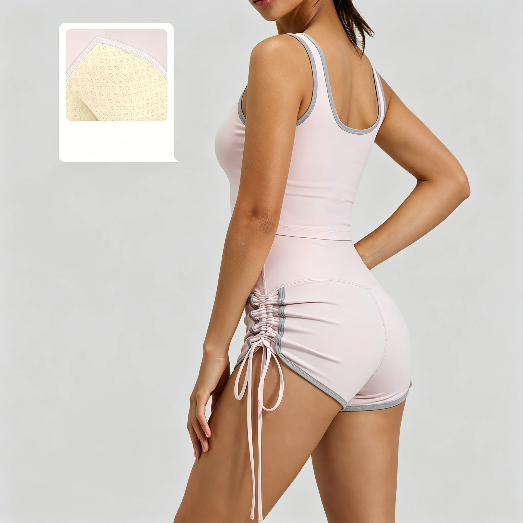 2026  New  Women Yoga Set High Support Chest Pad Vest Shorts Gym Fitness Two Piece Breathable Sports Outfit for Running