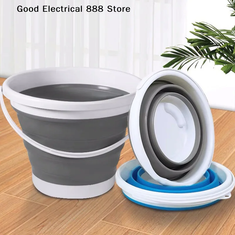 3-5-10L Portable Folding Bucket for Washing Outdoor Foldable Silicone Water Bucket Camping Items Fishing Bucket Car Wash Buckets