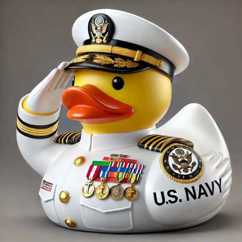 

New Resin Crafts Cute Salute Duck Garden Ornaments Ornaments Cruise Duck Ornaments Nautical Duck Captain Artwork Gifts