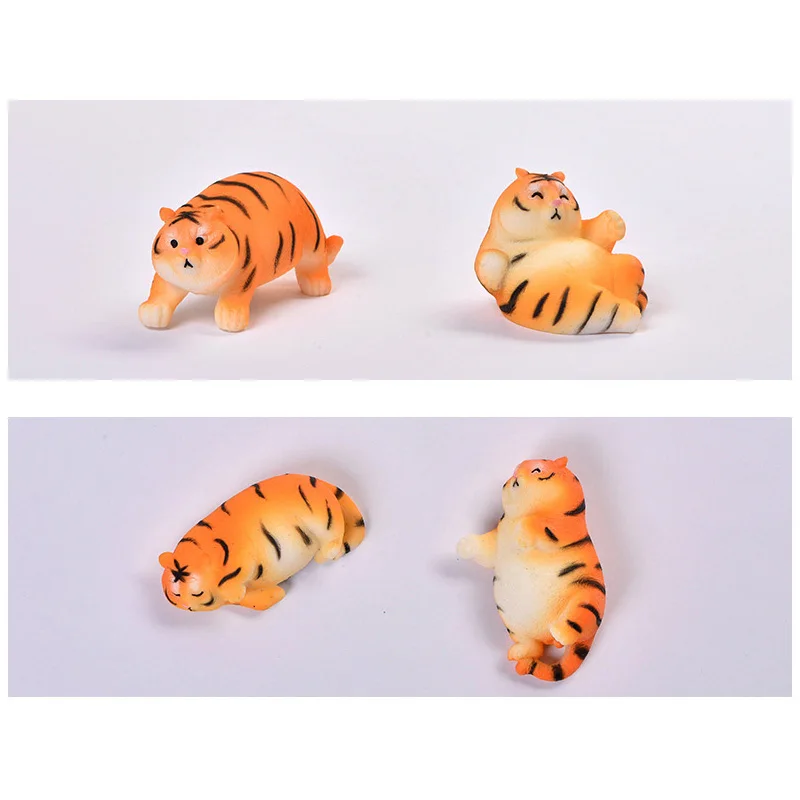 Walking Tiger Miniature Figurine Cartoon Animal Model Fairy Garden Plastic Craft  Home Car Cake Desk Decoration DIY Accessories view 5