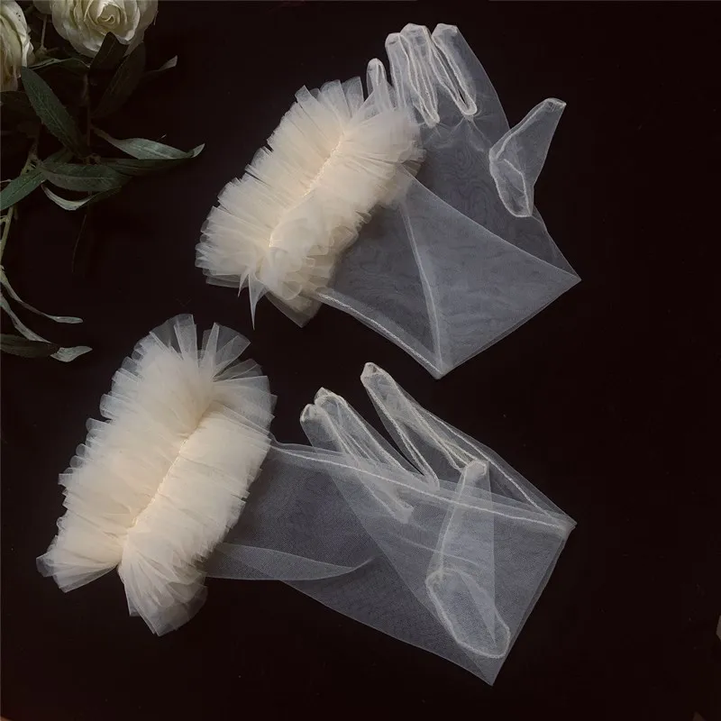 Women's Elegant Long Champagne Mesh Glove Female Spring Summer Vintage Sunscreen Driving Photograph Party Glove R1710