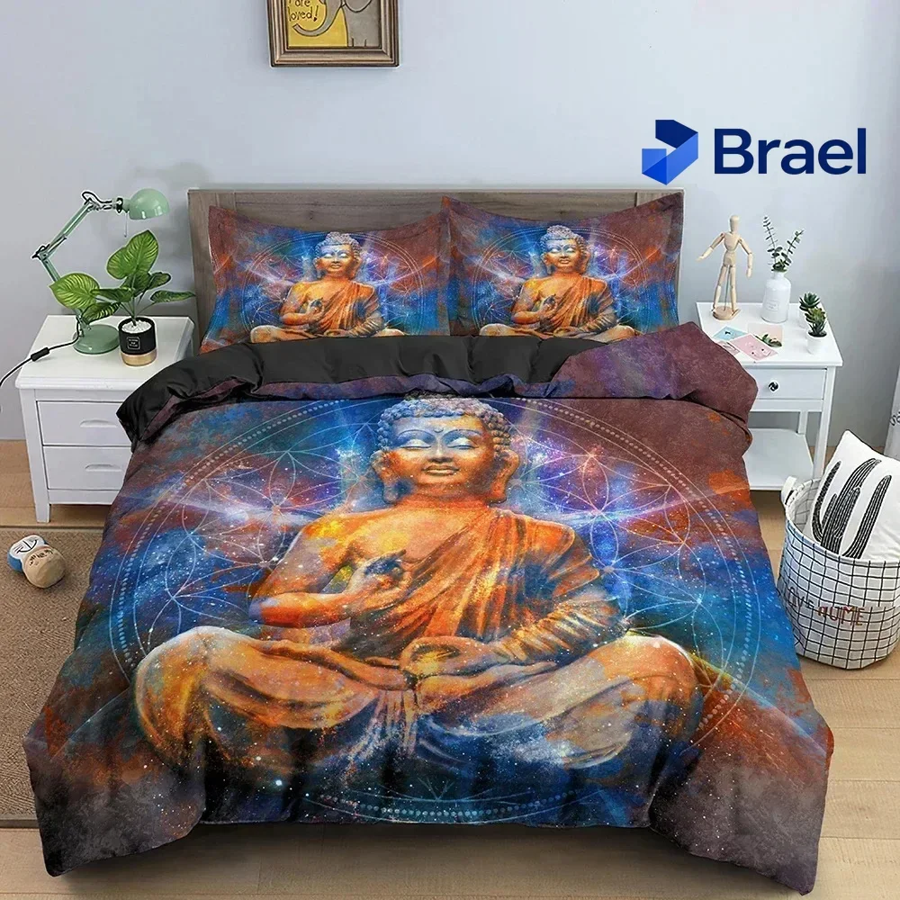Exquisite Buddha Bedding Set 3D Bodhisattva Duvet Cover Classical Comforter Covers With Pillowcase Double Queen Size Home Textil
