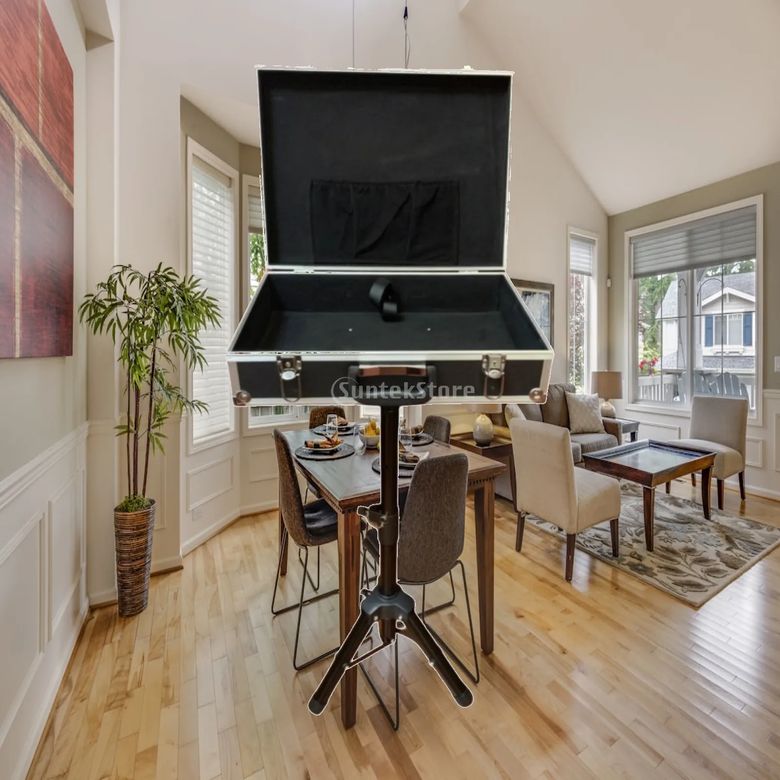 illusion-prop-box-with-stand-heavy-duty-performance-table-with-folding-for-magicians-talent-shows
