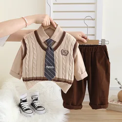 Children Cotton Wear Suits Kids Boys Girls Cartoon Printe Panda Hoodies T-shirt Pants 3Pcs/Set Spring Autumn Kids Sport Clothes