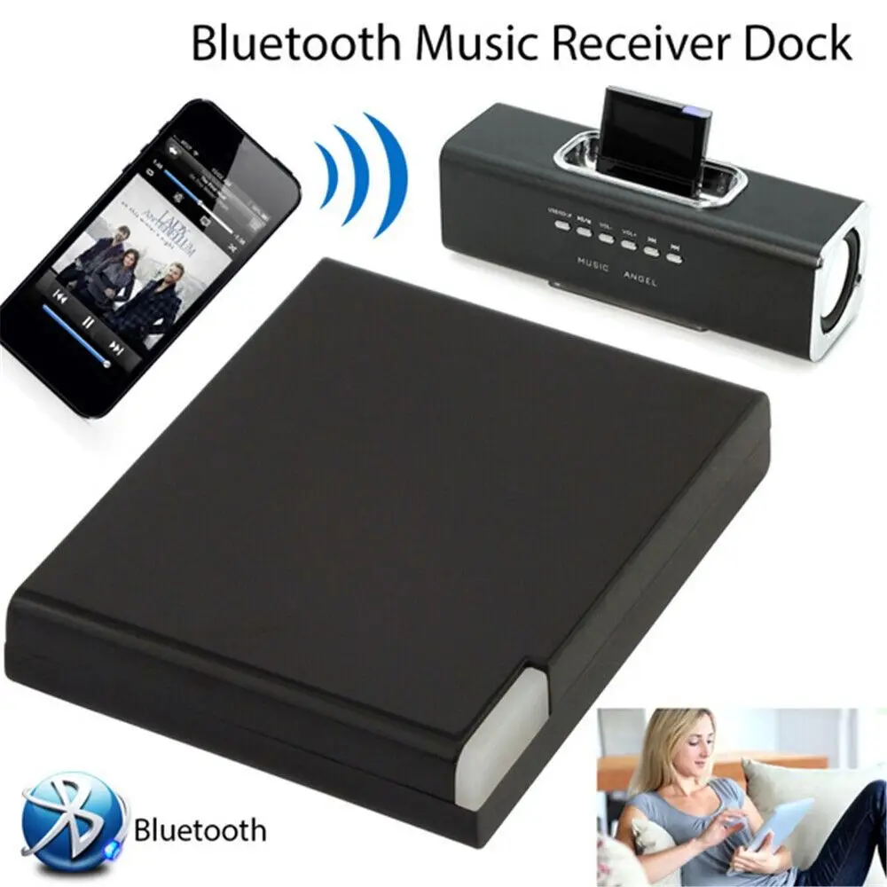 Mini Dock Som para iPod e iPhone, Bluetooth 5.0 Sem Fio, Receptor Áudio, Adaptador de Música, 30 Pin