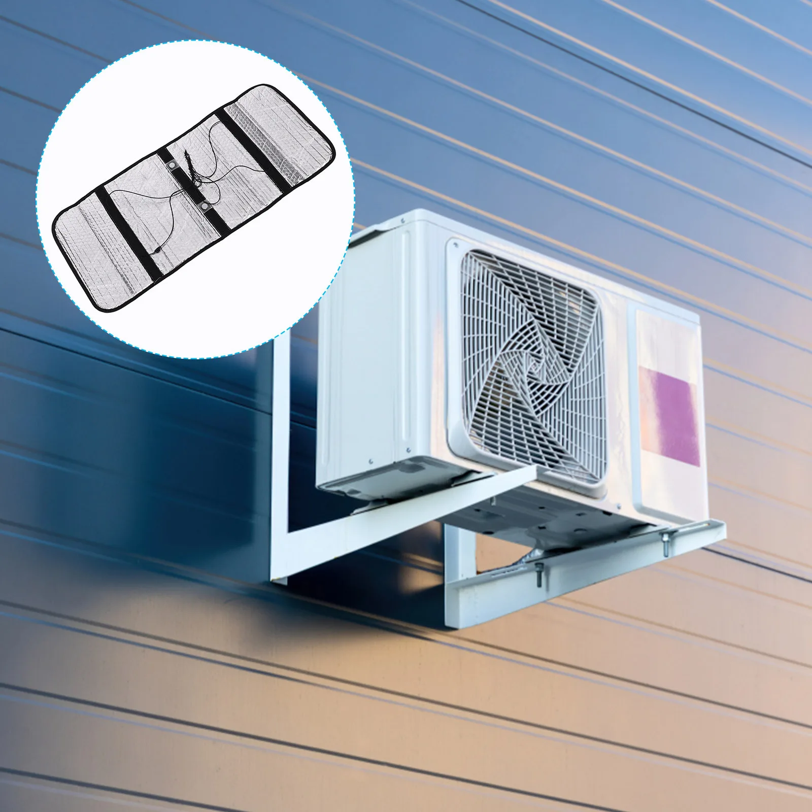 

Air Conditioner Outside Unit Cover Durable Polyester Aluminum Foil Sun Protection Rainproof Cover Air Conditioner Covers
