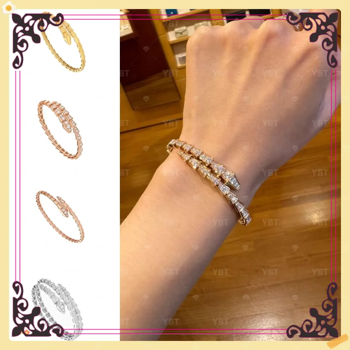 

S925 silver classic best-selling snake pattern bracelet, top noble style, the first choice for daily gatherings.