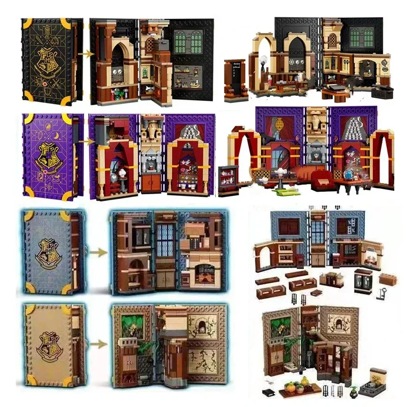 Creative Magical Book Model Building Blocks Potions Charms Herbologys Class Books Educational Toys for Children Birthday Gifts