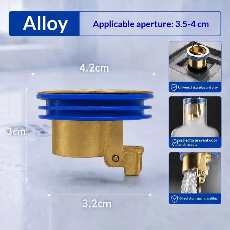 Durable Brass Alloy Floor Drain Core Anti Odor Backflow Prevention For Home Bathroom Balcony Wet Area Use