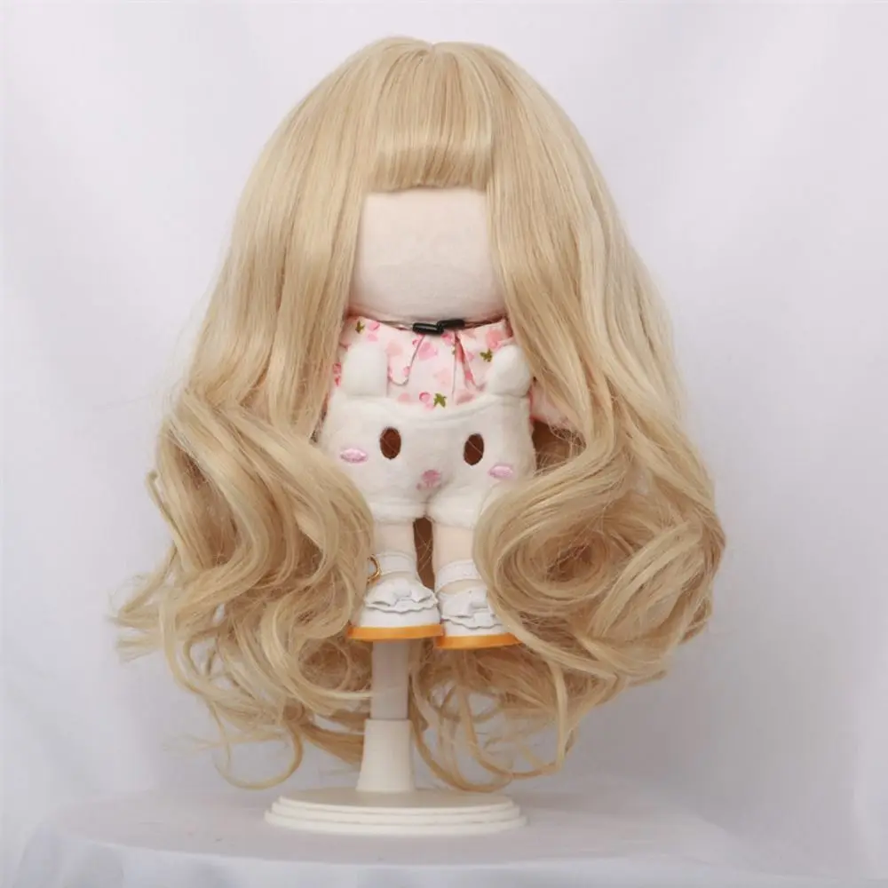 

Sweet Korea Fluffy Natural Synthetic Invisible Fake High quality Plush Doll Wigs Long Blonde Curls Cosplay Hair Girl Toy Wigs